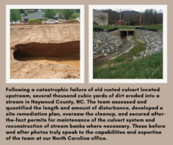 Before and after photos of a major culvert collapse and restoration project