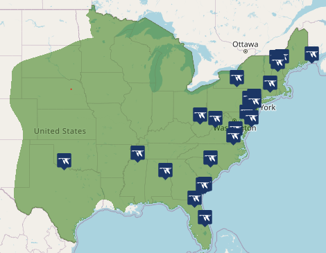 Tricolored Bat Range (Source: USFWS)