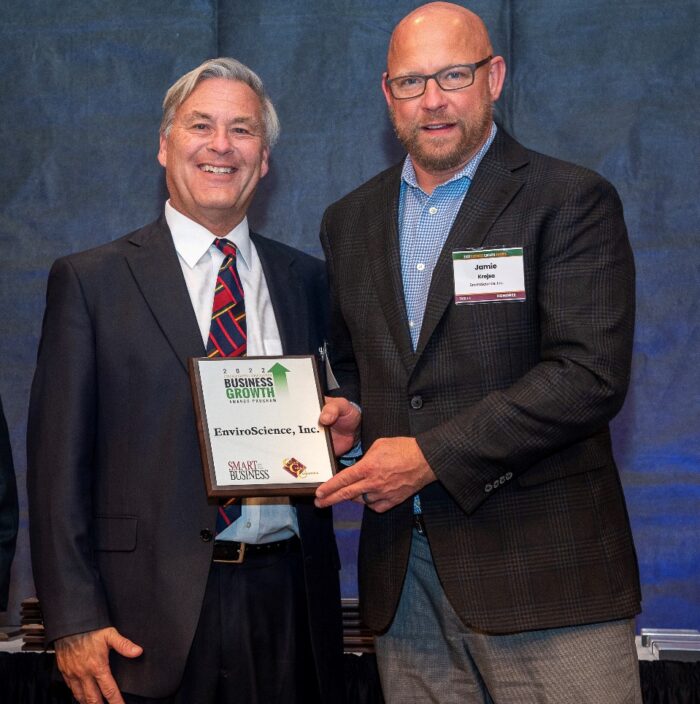 EnviroScience President Jamie Krejsa accepts Cascade Capital Corporation Business Growth Award
