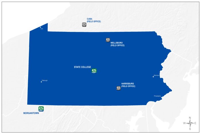 Map of EnviroScience Representation in Pennsylvania