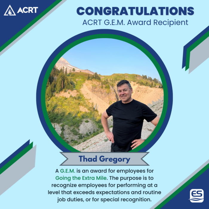 EnviroScience Civil Computer-Aided Design (CAD) Designer Thad Gregory Receives G.E.M. Award