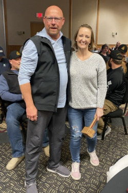 EnviroScience President Jamie Krejsa with Director of Natural Resource Services Laura Sayre, Recipient of the Inaugural Hammer of Honor