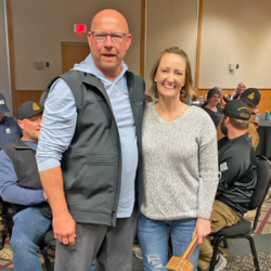 EnviroScience President Jamie Krejsa with Director of Natural Resource Services Laura Sayre, Recipient of the Inaugural Hammer of Honor