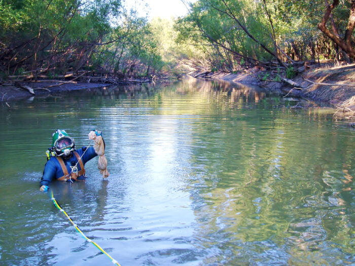 EnviroScience Vice President and Malacologist Greg Zimmerman Captures Diver Performing Freshwater Mussel Survey
