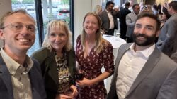 Members of EnviroScience's Ecological Restoration Team—Scott Nelson, Keli Stambaugh, Nora Gallagher, and Trevor Chambers—attend West Creek Conservancy's "Up! A Creek" fundraising event to represent EnviroScience and connect with fellow conservation enthusiasts and professionals.