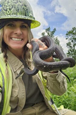 EnviroScience Herpetologist Stacy Foster in the Field