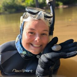 EnviroScience Malacologist & Project Manager Liesel Fenstermaker working in the field
