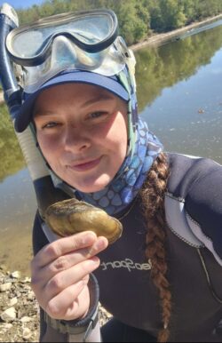 EnviroScience Malacologist & Project Manager Liesel Fenstermaker working in the field