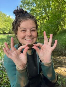 EnviroScience Malacologist & Project Manager Liesel Fenstermaker working in the field