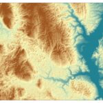 Hillshade elevation map from LiDAR digital terrain model for GIS terrain analysis.