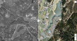 Change detection from aerial imagery using GIS time slider for land use monitoring.